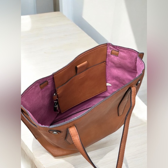 Opaque Clip Japanese handbag shoulder vegan leather brown fall autumn kawaii - Picture 3 of 8